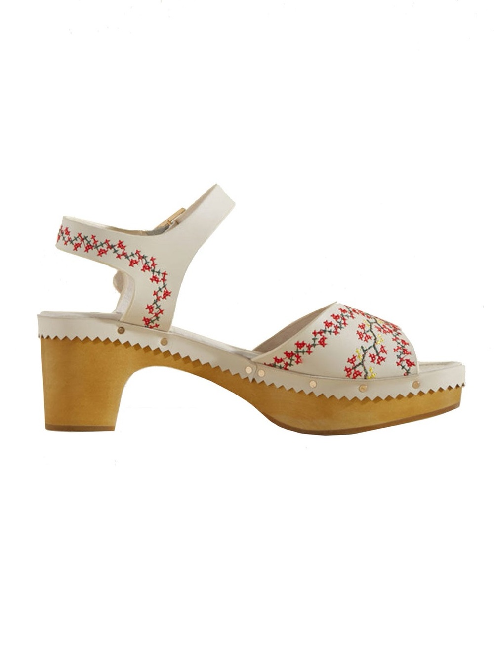 Retro Wooden Embroidered Flower Heels Dancing Days Retro Modcloth US 6.5 - Picture 4 of 14
